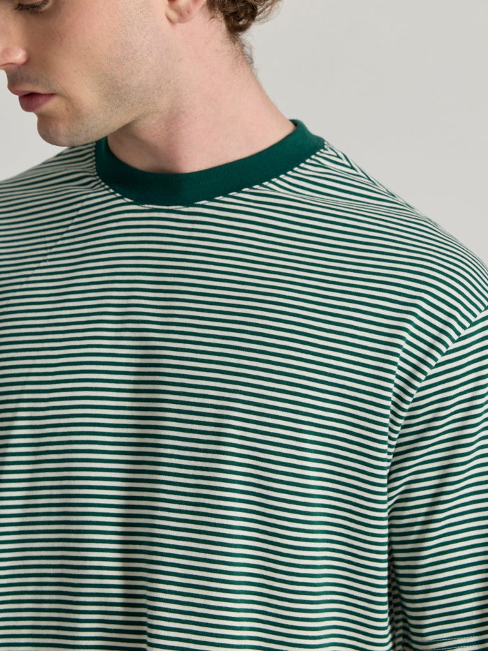Ionathan - Striped Crew T-Shirt - Green