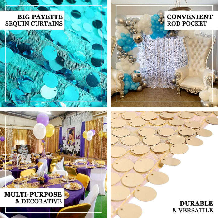 Big payette sequin curtains, versatile and decorative for events.