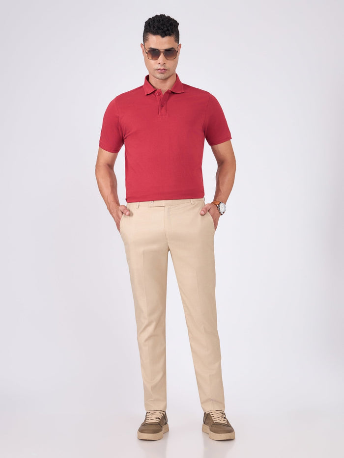 Men's Skinny Fit Formal Pant - Beige