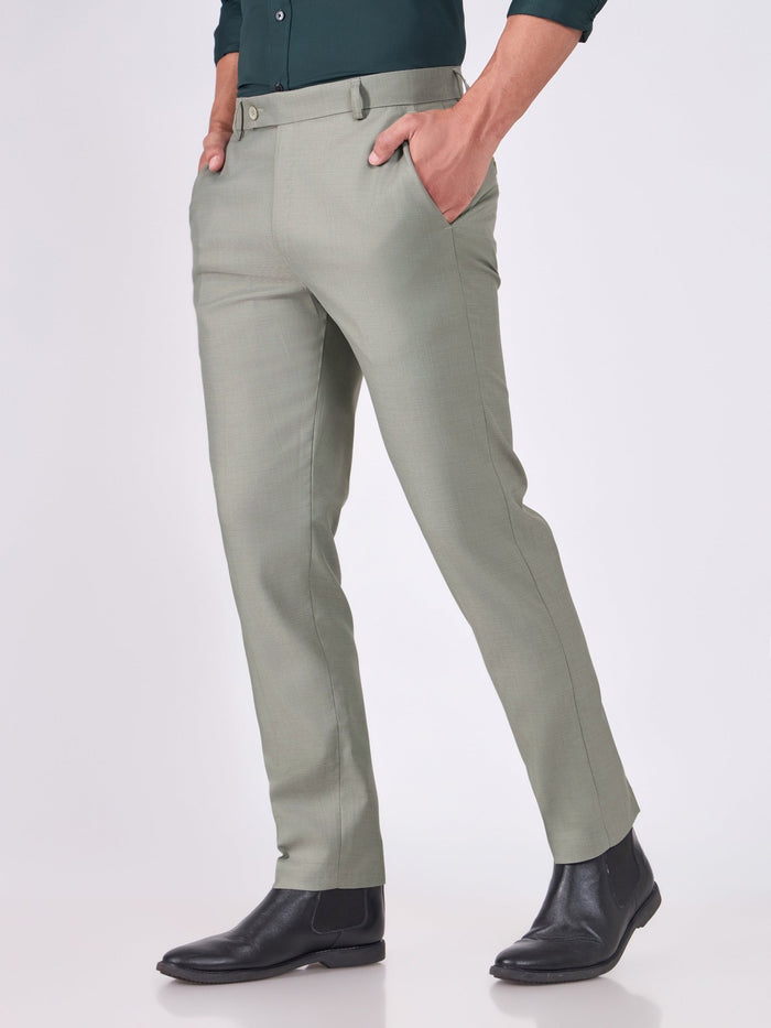 Men's Skinny Fit Formal Pant - light green