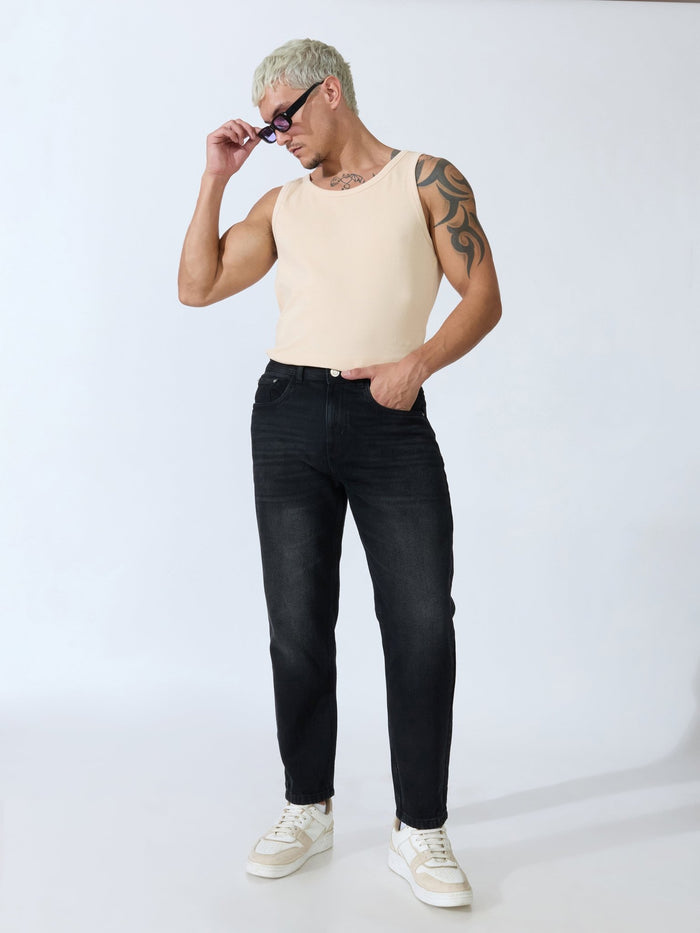 Jade - Crop Fit Jeans - Black Shade