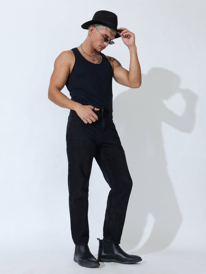 Jade - Crop Fit Jeans - Black