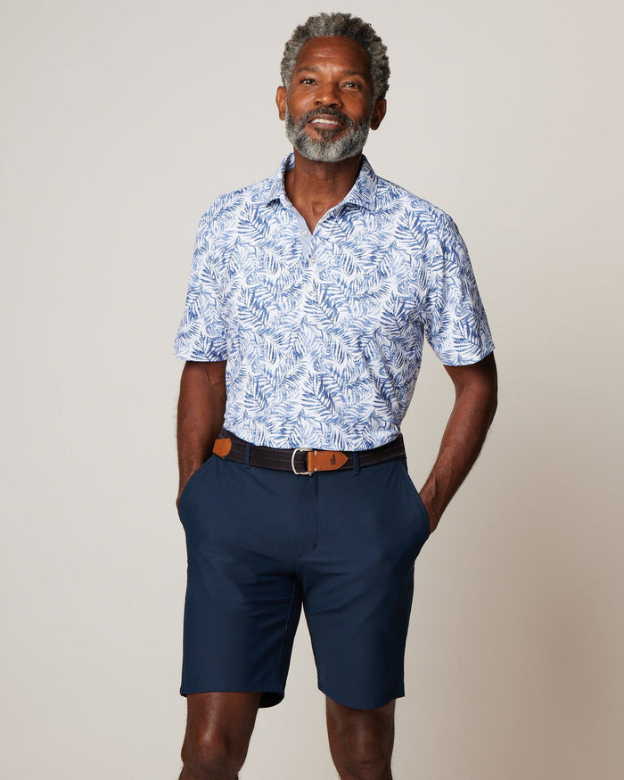 Johnnie-O Men's Aiken Printed Mesh Performance Polo Apparel Johnnie-O Lake Small