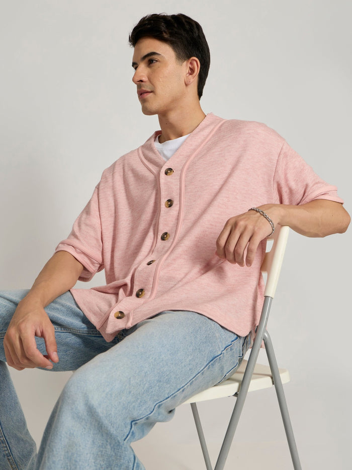 Men's Loose Fit Baseball Shirt - black