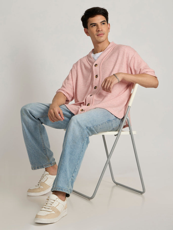 Men's Loose Fit Baseball Shirt - black