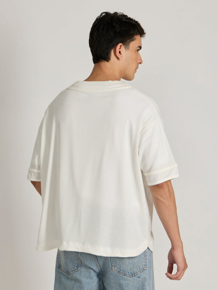 Men's Loose Fit Baseball Shirt - white