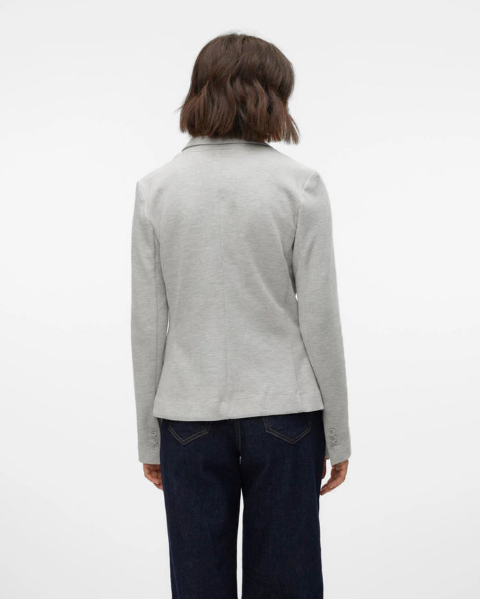 Light Grey Melange $|& Vero Moda Julia Knit Blazer - Hanger Side