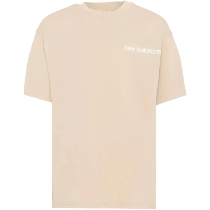 New Balance Junior's 2 Piece Co Ord Set Beige T-Shirt & Shorts
