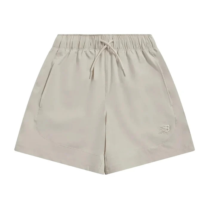 New Balance Junior's 2 Piece Co Ord Set Beige T-Shirt & Shorts