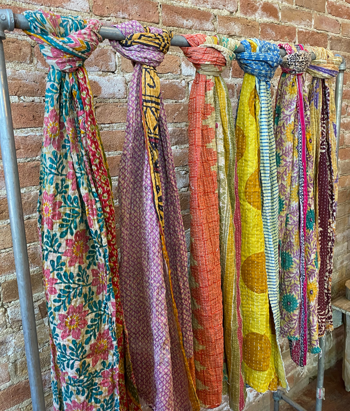 Kantha Scarf ~ Recycled Cotton Sari Material