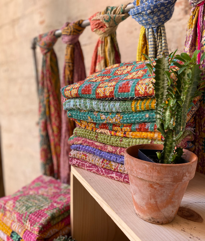 Kantha Scarf ~ Recycled Cotton Sari Material