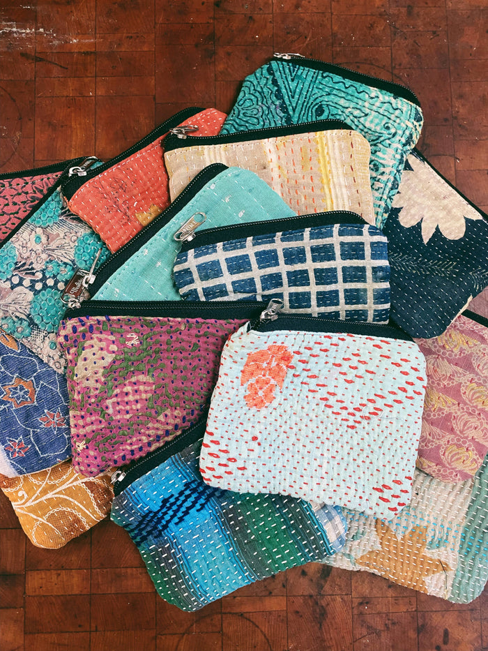 Kantha Zipper Pouch Bag