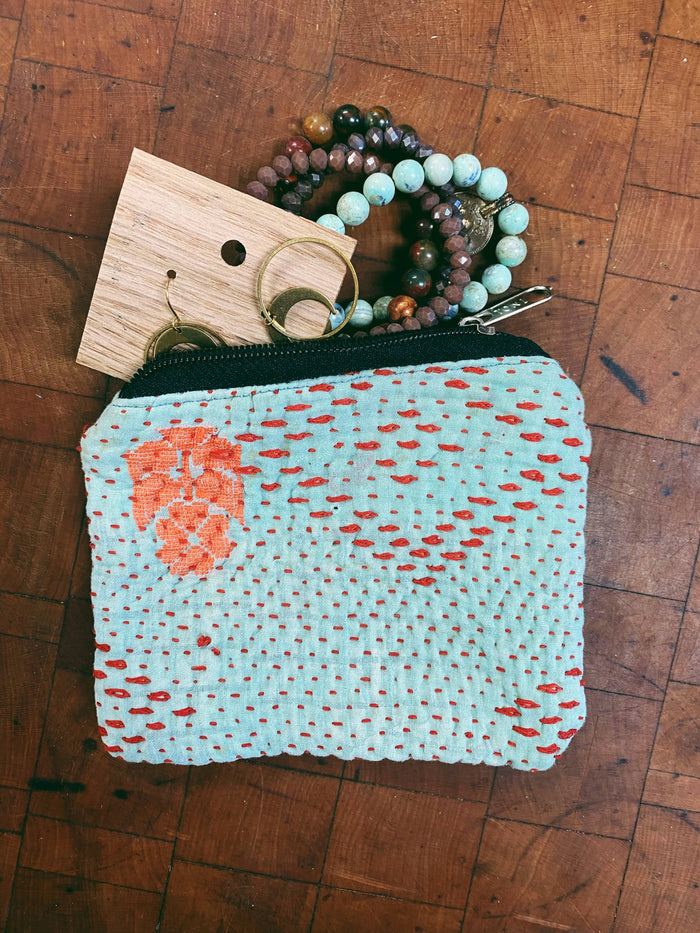Kantha Zipper Pouch Bag