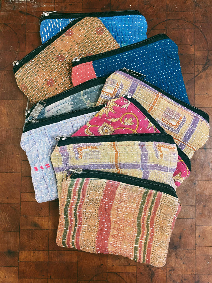 Kantha Zipper Pouch Bag