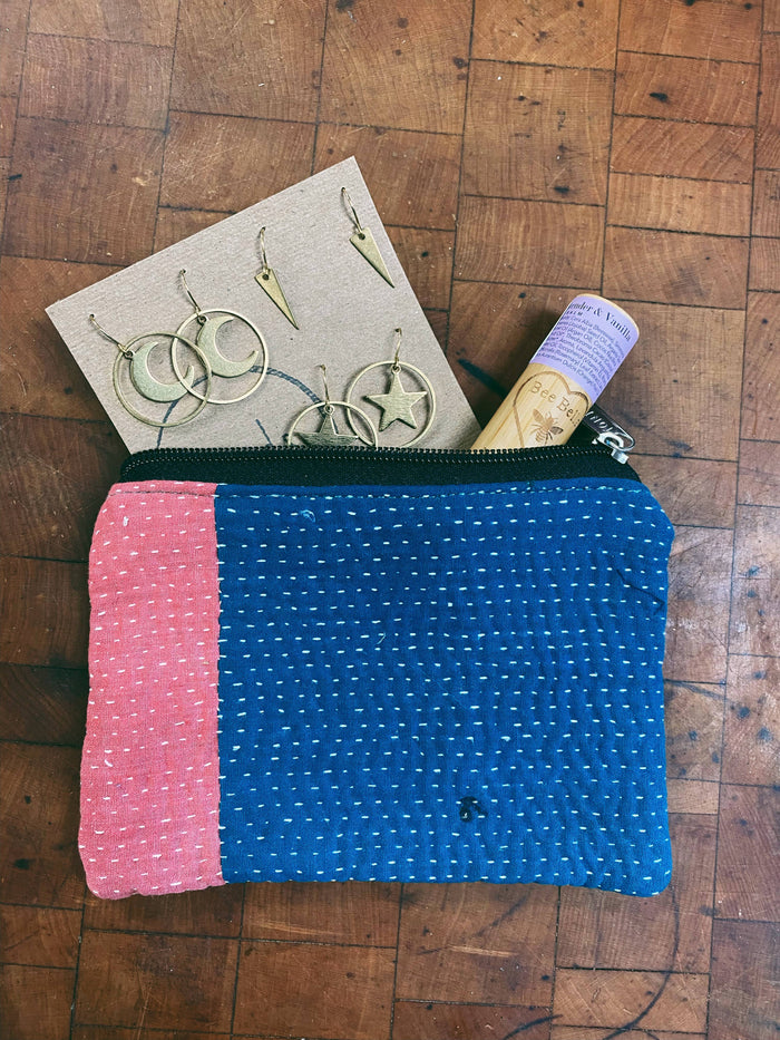 Kantha Zipper Pouch Bag
