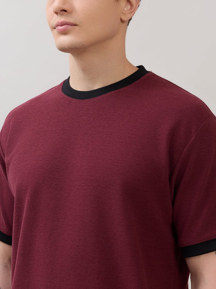 Karoon - Slim Fit Round-Neck T-Shirt - Maroon