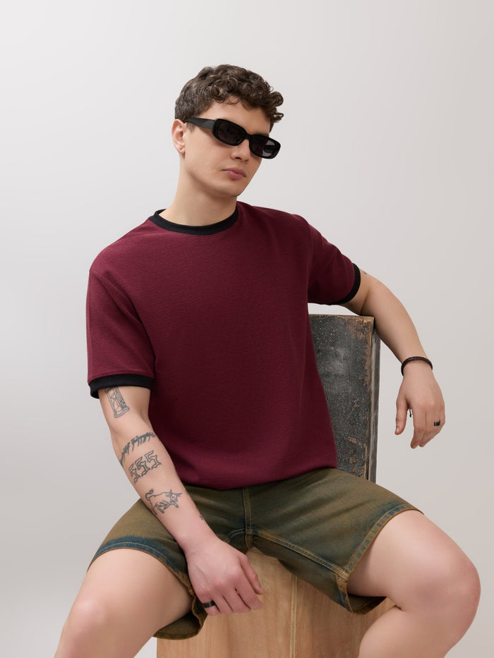 Karoon - Slim Fit Round-Neck T-Shirt - Maroon