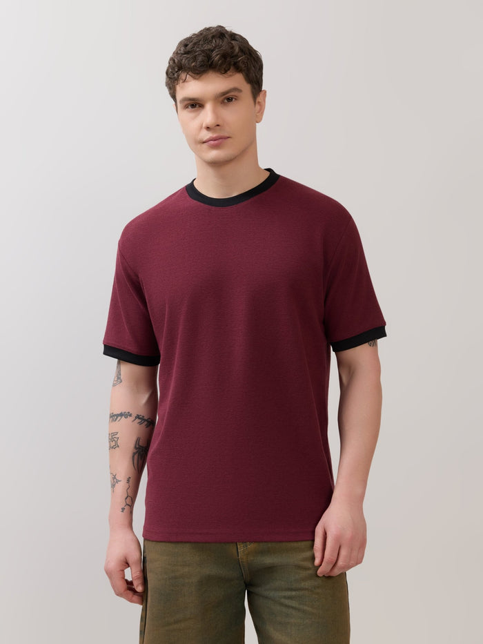 Karoon - Slim Fit Round-Neck T-Shirt - Maroon