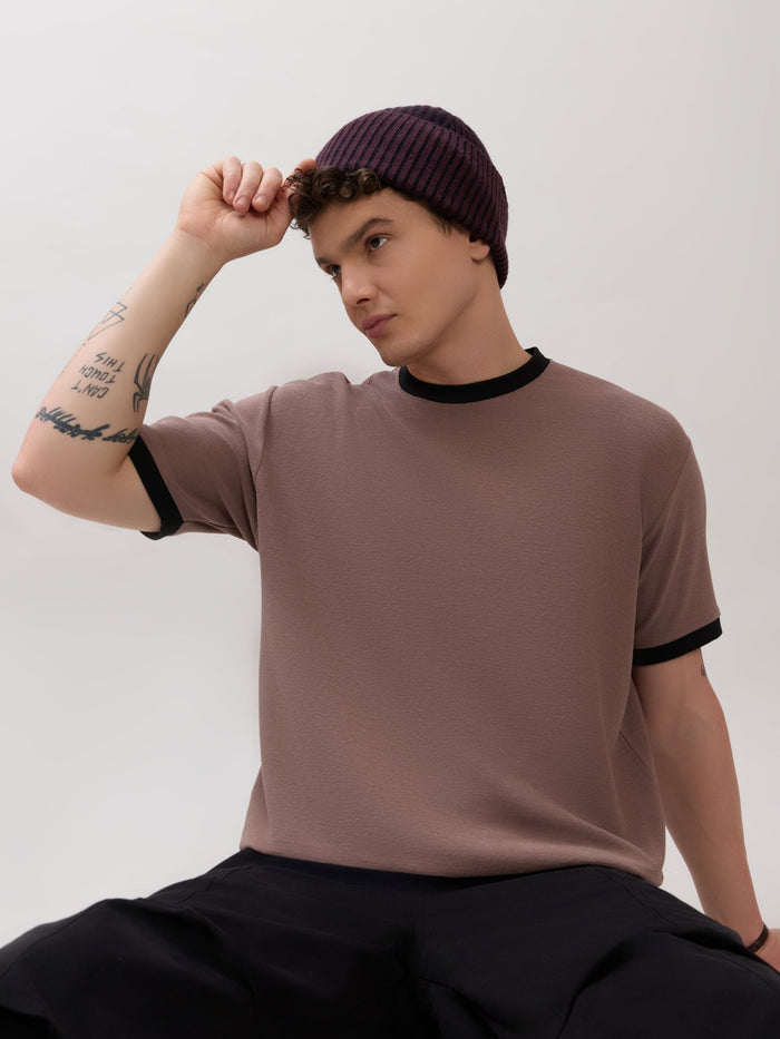 Karoon - Slim Fit Round-Neck T-Shirt - Mauve Taupe
