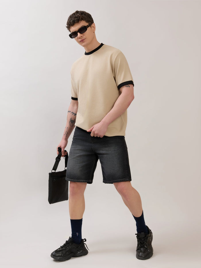 Karoon - Slim Fit Round-Neck T-Shirt - Sand