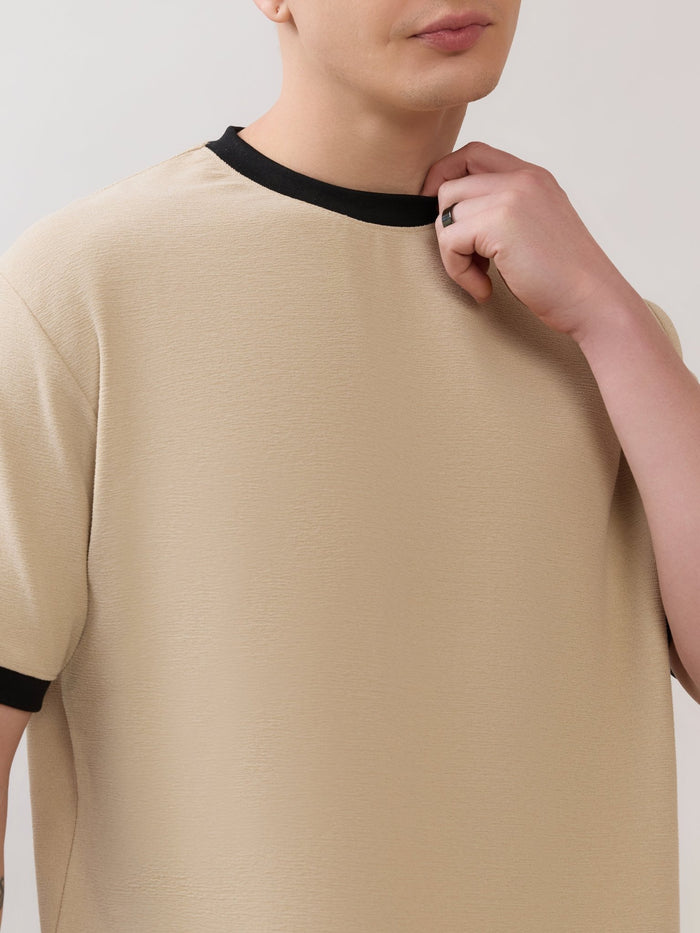 Karoon - Slim Fit Round-Neck T-Shirt - Sand