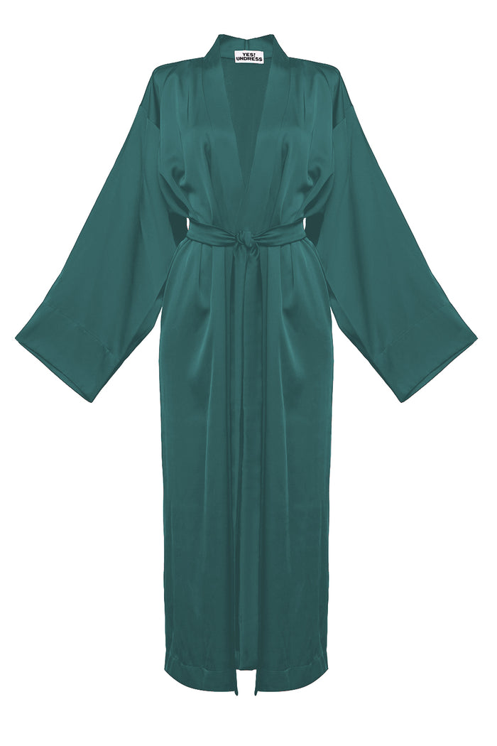 Kasumi emerald kimono robe