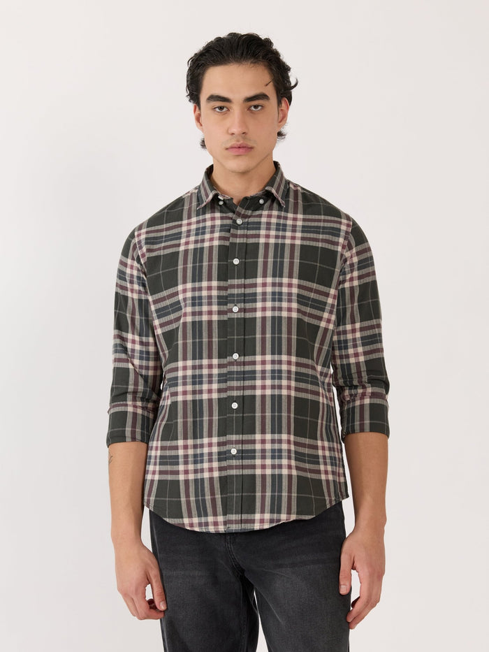 Men's Turkish Fit Checked Shirt - green