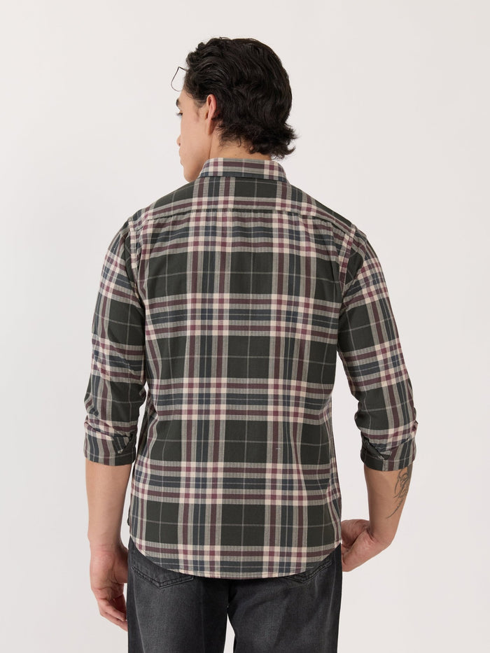 Men's Turkish Fit Checked Shirt - green