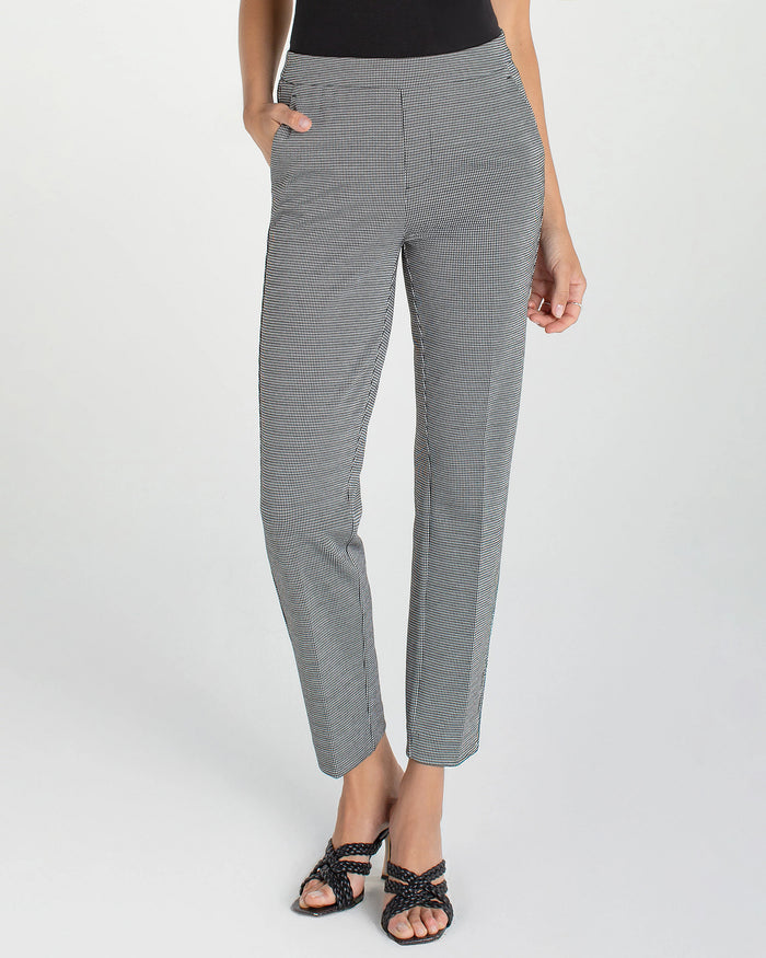 Black/White Mini Check $|& Liverpool Kayla Pull-On Trouser - VOF Detail