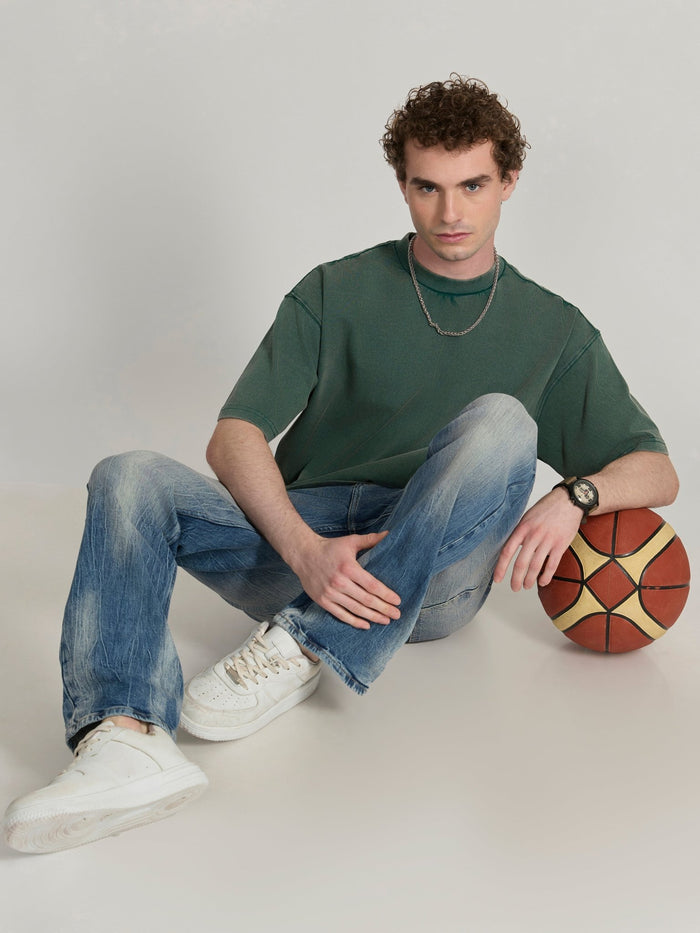 Men's  Baggy T-Shirt in Faded green