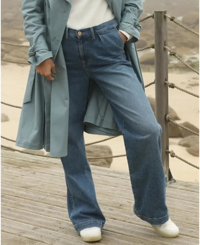 Kelly mid blue wide leg maternity and post partum jeans