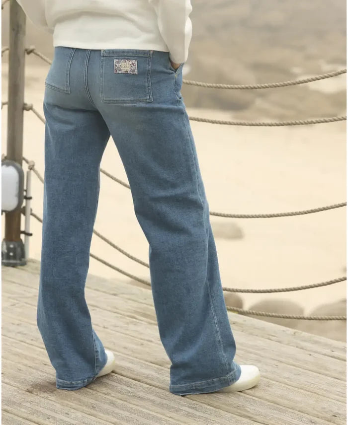 Kelly mid blue wide leg maternity and post partum jeans