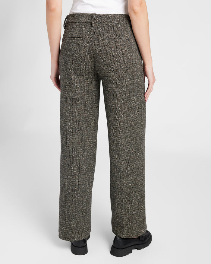 Black/Tan Herringbone $|& Liverpool Kelsey Wide Leg Trouser - SOF Back