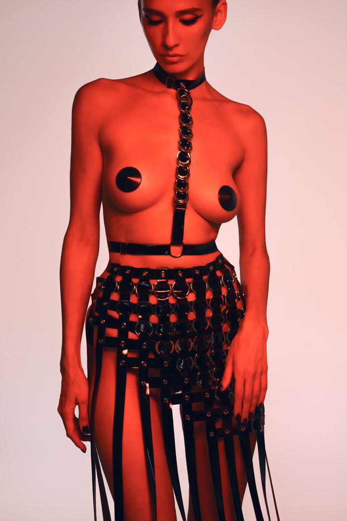 Kimberly Black halter belt by Secret Room
