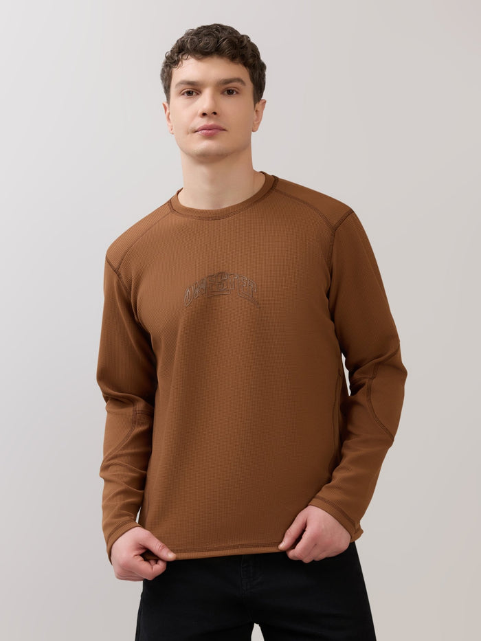 Kinoia - Onstep Printed Contrast-Stitch Relaxed Sweatshirt -  Brown