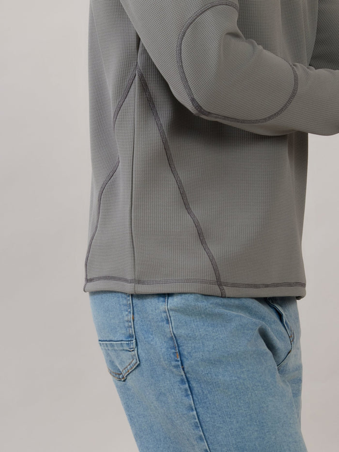 Kinoia - Onstep Printed Contrast-Stitch Relaxed Sweatshirt -  Grey