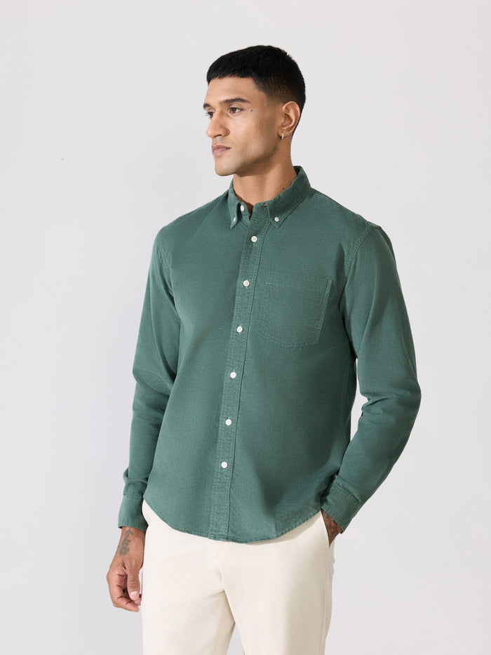 Kokamo - Relaxed Corduroy Shirt - Forest Green