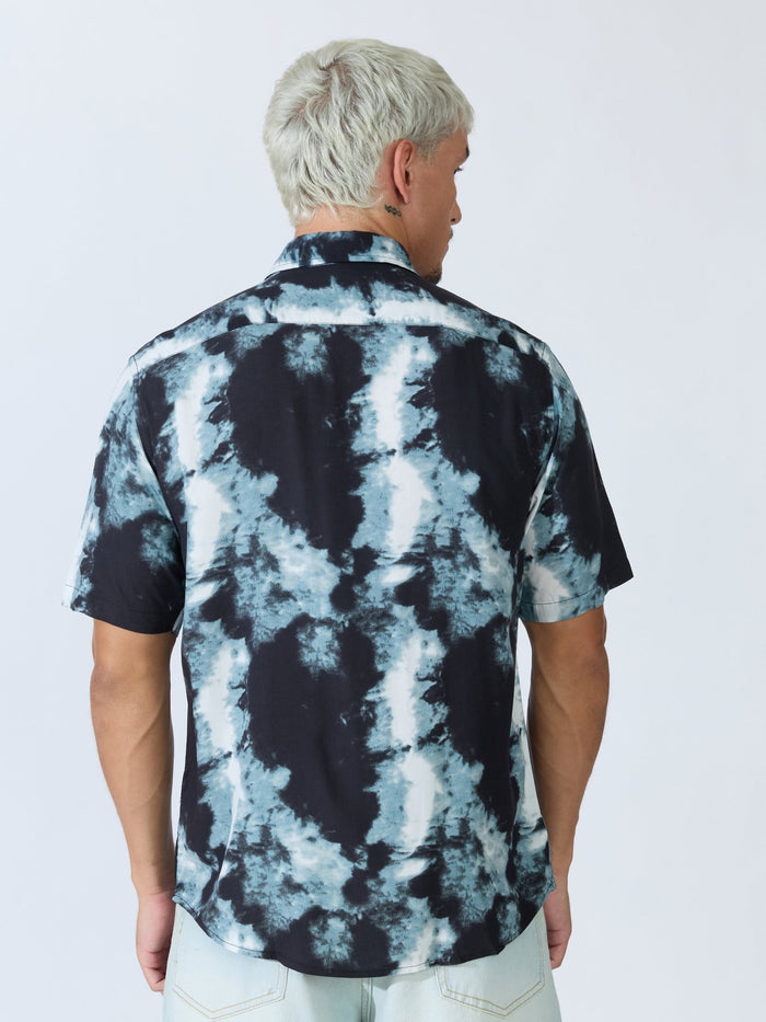 Koralo - Digital Printed Half Sleeve Shirt - Black