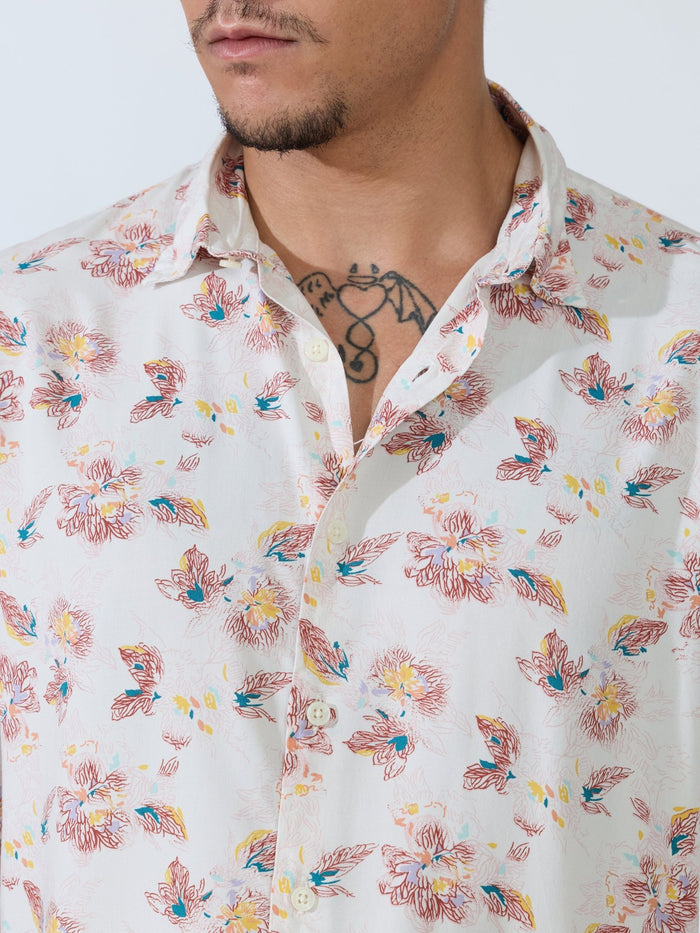 Koralo - Digital Printed Half Sleeve Shirt - Red