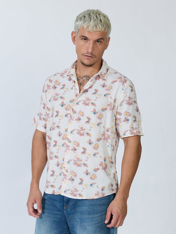 Koralo - Digital Printed Half Sleeve Shirt - Red