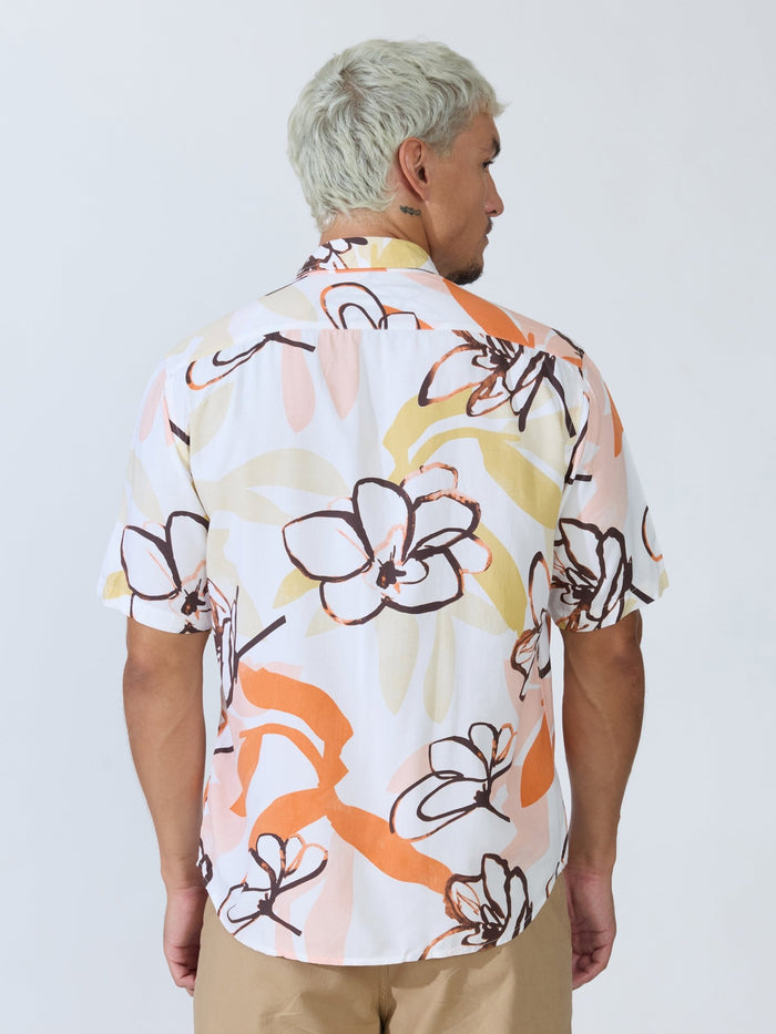 Koralo - Digital Printed Half Sleeve Shirt - White