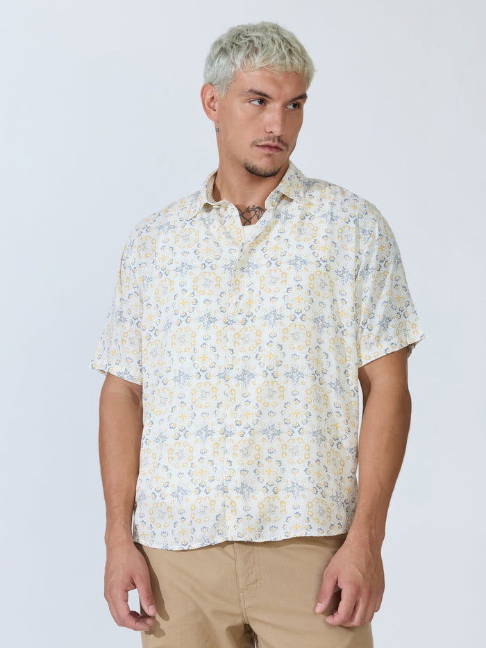 Koralo - Digital Printed Half Sleeve Shirt - Yellow