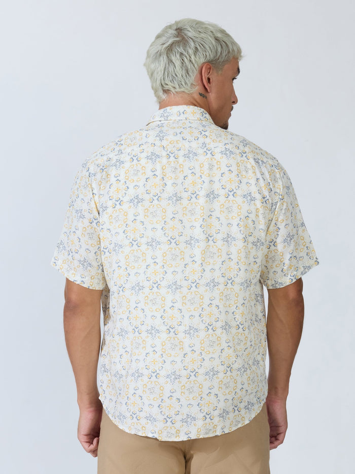Koralo - Digital Printed Half Sleeve Shirt - Yellow