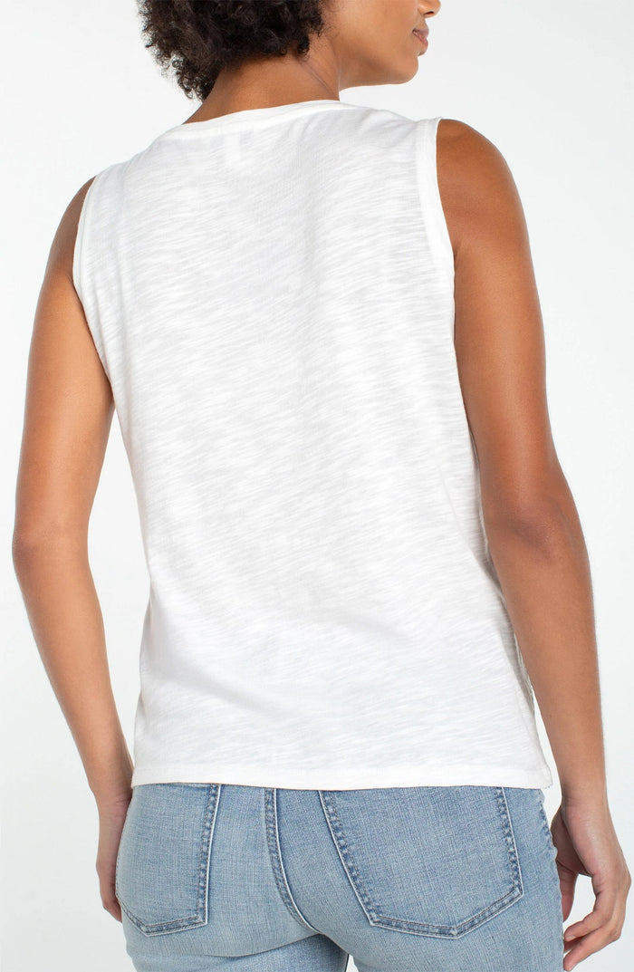 Whipped Cream $|& Liverpool Lace-To-Knit Sleeveless Top - Hanger Side