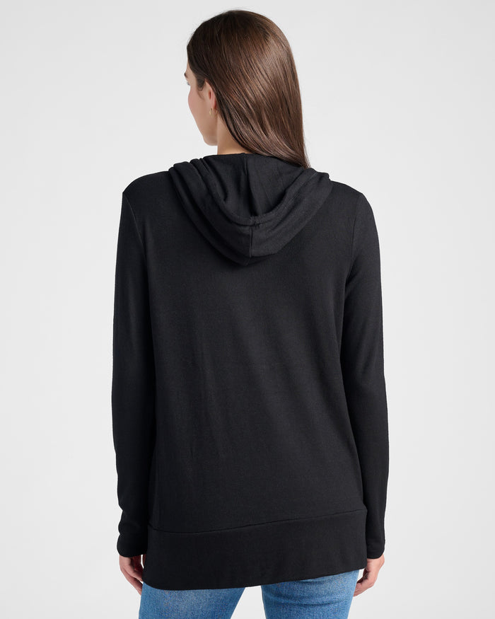 Black $|& SEAS Laguna Hooded Cardigan - SOF Back