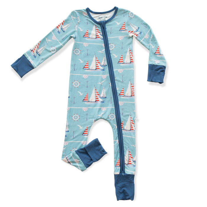 Laree + Co | Ships Bamboo Zipper Footie