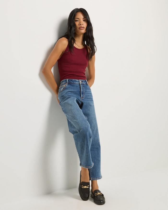 Cabernet $|& SEAS Laurel Ribbed Shelf Bra Tank - UGC On Fig