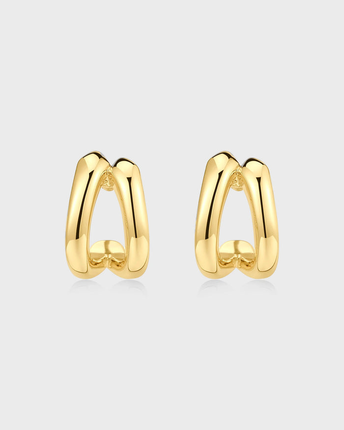 Gold $|& Luv AJ Layla Split Hoops - VOF Detail