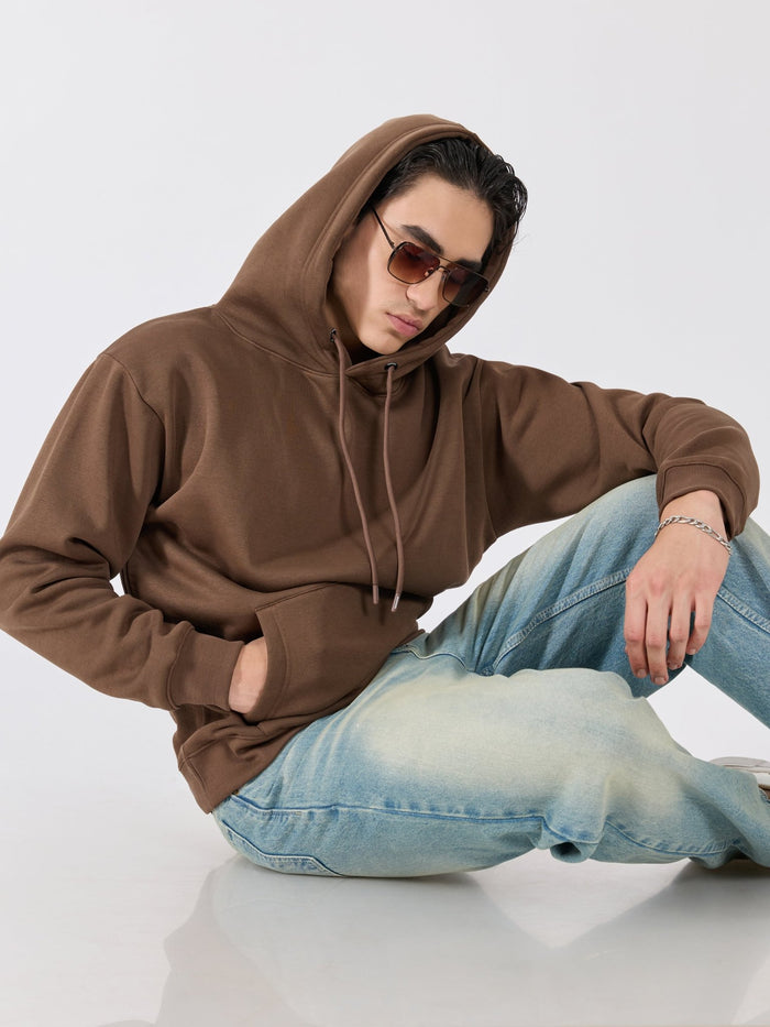 Men's Pullover Hoodie - Mid Brown