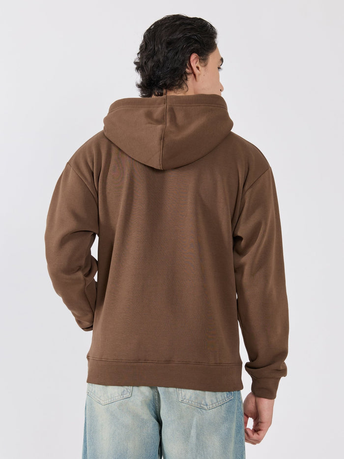 Men's Pullover Hoodie - Mid Brown